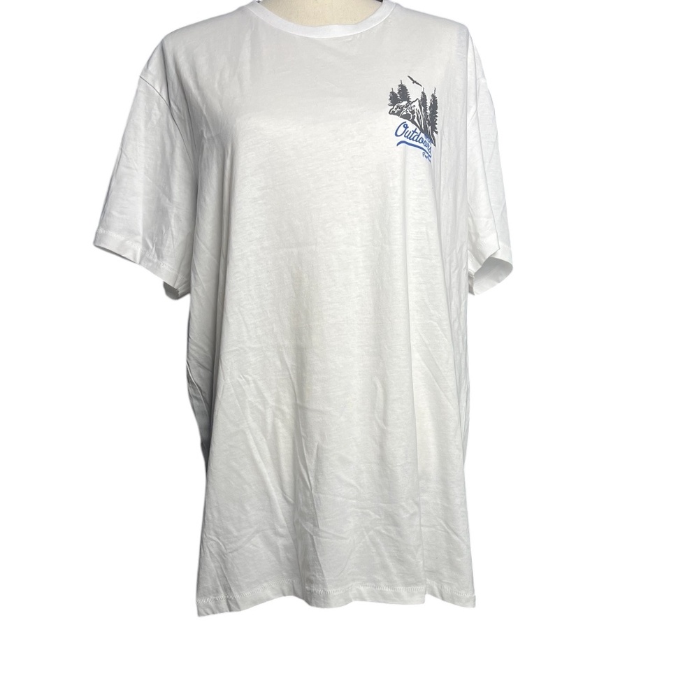 Free Planet Adventure Great Outdoors Graphic T-Shirt White XL Organic Cotton New